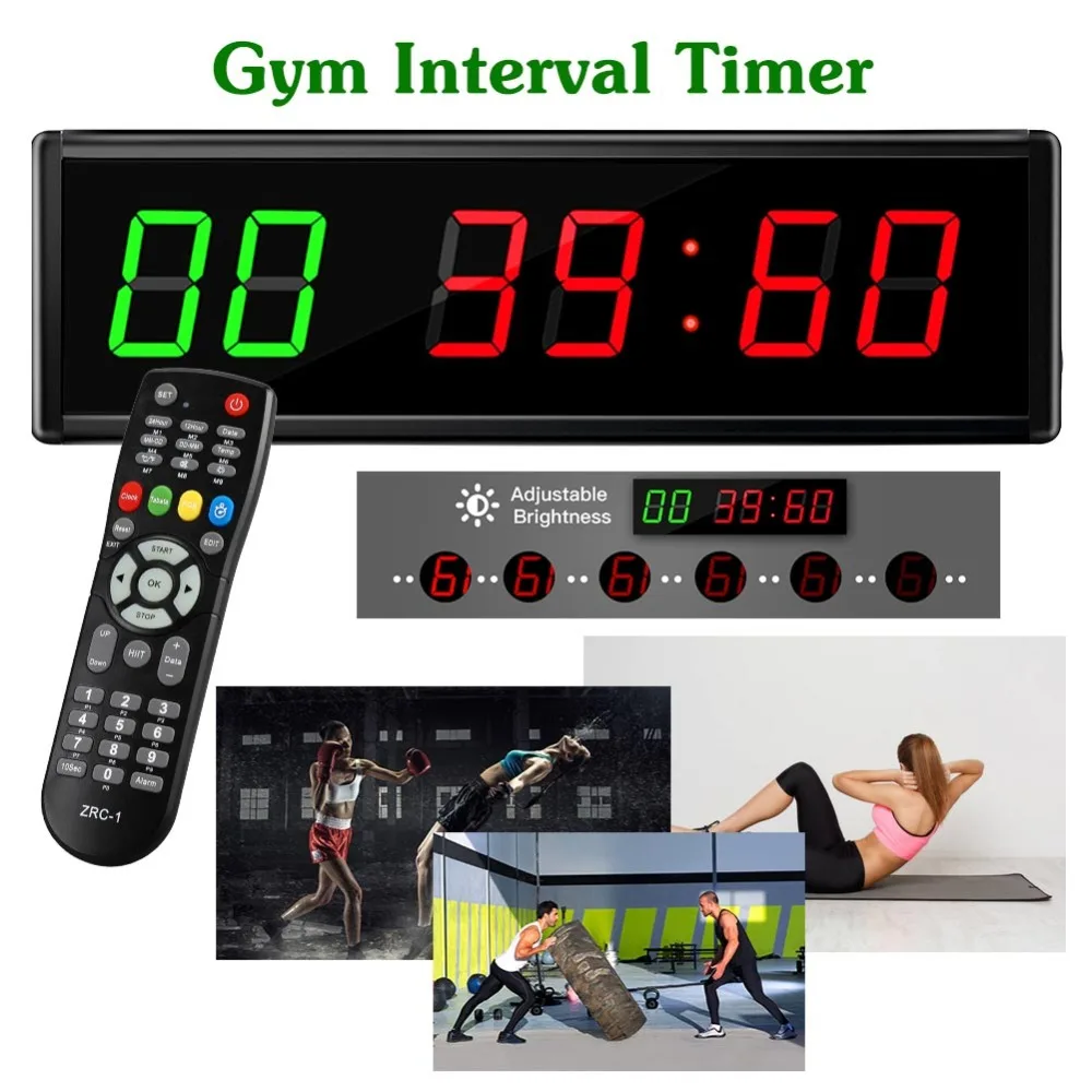 1.5" LED Interval Timer Home Gym Stopwatch Count Down/Up Clock Tabata Boxing SN